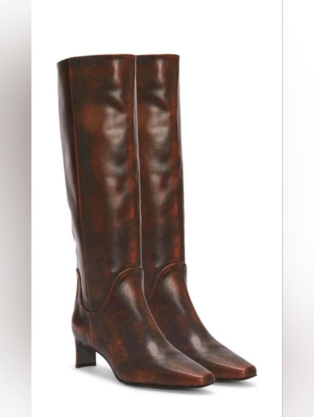 Vince Camuto Avriah Knee-High Boots - Dark Caramel Leather Size 5.5